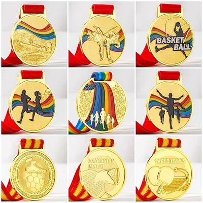 Craft Soft Enamel / Hard Enamel / 3D Zinc Alloy Gold Award Marathon Running Metal Sport Medal with Logo