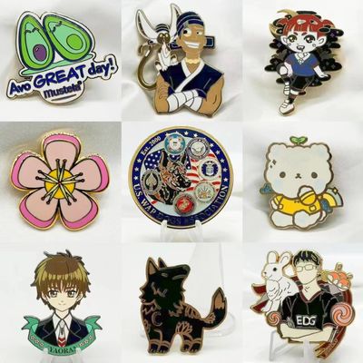 شراء شعار مخصص بطاقة المينا الصلبة المعدنية الازياء القميص الزخرفي الدبابيس online manufacture