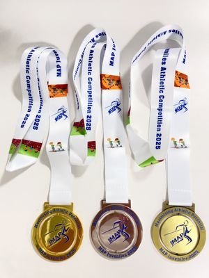WTD Wholesale 3D Gold Award Marathon Running Sport Medal Customized Zinc Alloy UV Printed Silver Economical Custom Medals