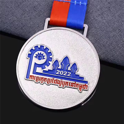 WTD Wholesale 3D Gold Award Marathon Running Sport Medal Customized Zinc Alloy UV Printed Silver Economical Custom Medals