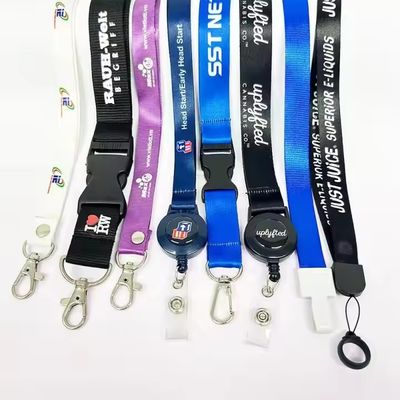 شراء Custom Logo Lanyard with Silkscreen Printing and Metal Hook Attachment for Promotional Use online manufacture