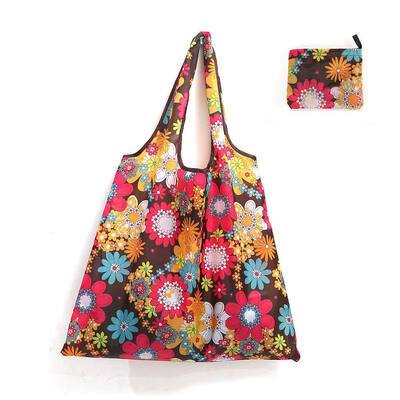 شراء حقائب حمل مطبوعة مخصصة - بوليستر معاد تدويره قابل للطي، حقائب تسوق وترويج بالألوان الكاملة online manufacture