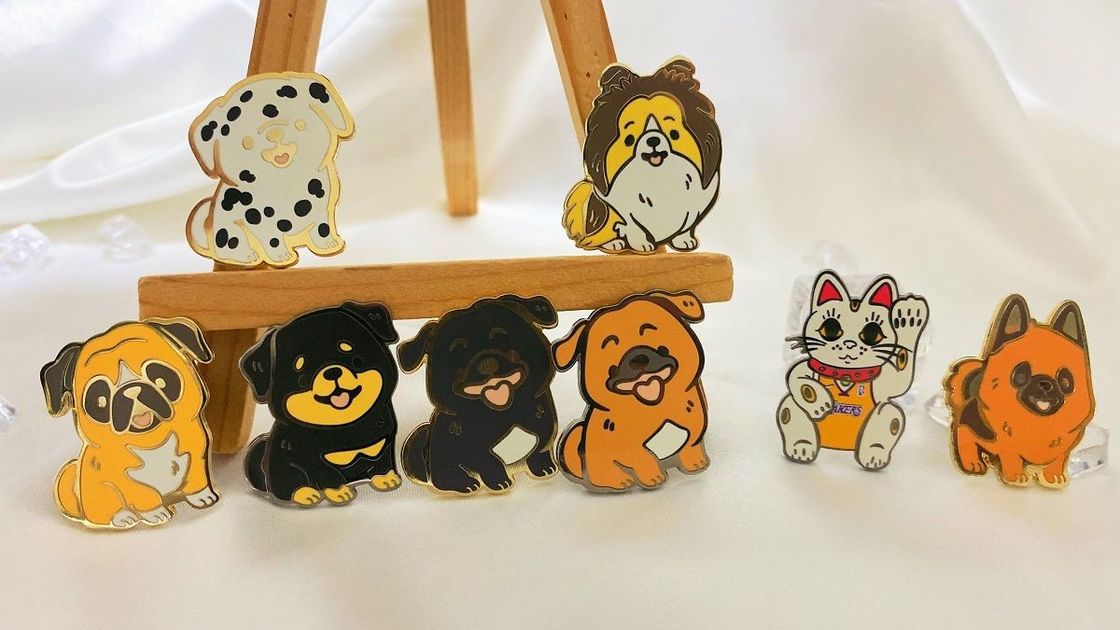 Plated Metal Crafts Customized Hard Enamel Lapel Pin Business Gifts Metal Logo Design Pins For Clothes