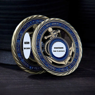 عملات تحدي مخصصة مع طباعة القطع المقطوعة في سبيكة الزنك للاستخدام التذكاري مزدوج الجانب