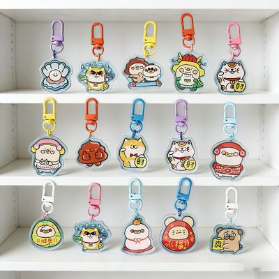 سعر جيد ميدالية مفاتيح أكريليك بصورة/اسم مخصص - قوس قزح هولوغرافي بلمسة نهائية من راتنج الإيبوكسي المتساقط الانترنت