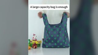 حقائب بقالة من البوليستر المعاد تدويرها وصديقة للبيئة من جيلوري وقابلة لإعادة الاستخدام وقابلة للطي